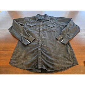 Rodeo Carte Western Wear Shirt Mens 3XL Black White Grey Diamond Dot Pearl Snaps